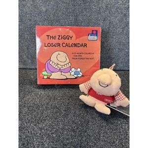 Vtg~Ziggy Loser's Calendar 1995~Tom Wilson~Ziggy Beanbag Doll by Applause~NOS
